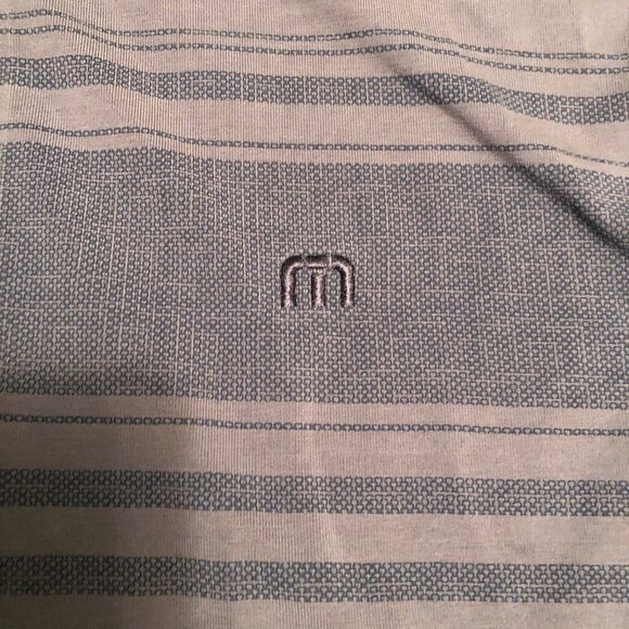 Travis Mathew Shirt Men's Medium Gray Polo Golf Stretch Logo Long Sleeve - Picture 2 of 7